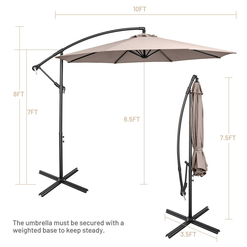Parasol de plage 120 po Linnett, Brun