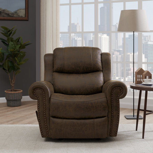 Anky Oversized Chaise Rocker Recliner with Extra Extension Footrest Lark Manor Upholstery Color: Gray Polyester