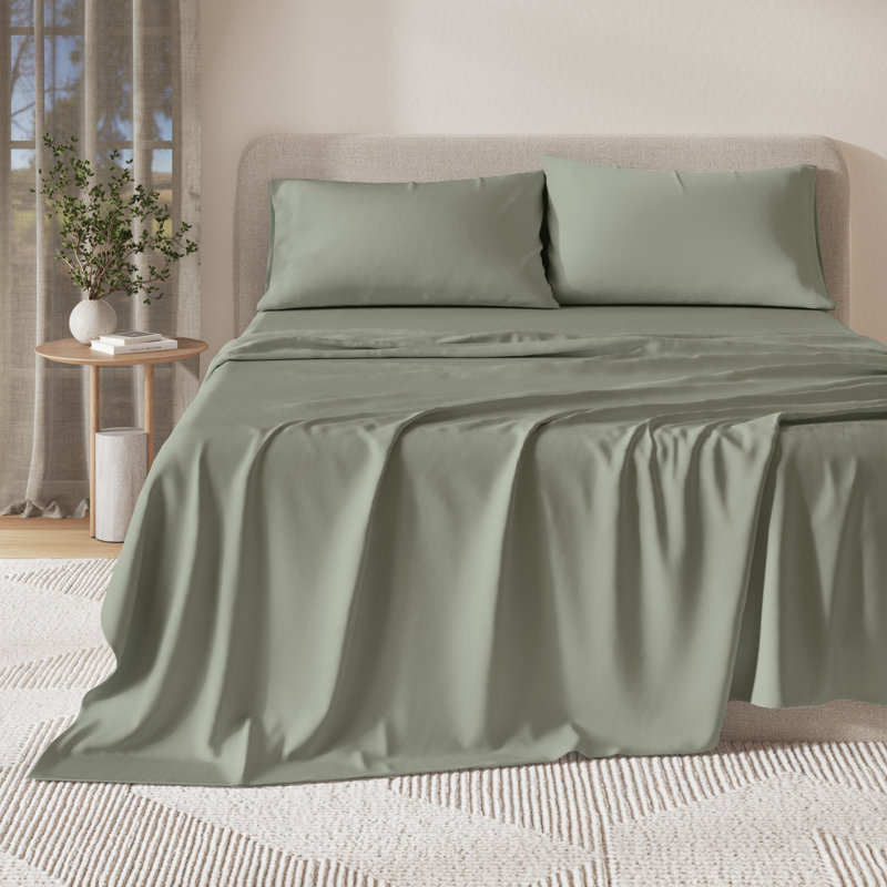 Organic Cotton Jersey Knit Sheets, Twin / Twin XL, Olive Green