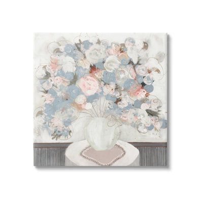 «Soft Floral Bouquet Abstract Scribble Blooms Arrangement» par Ruth Fromstein, peinture sur toile tendue