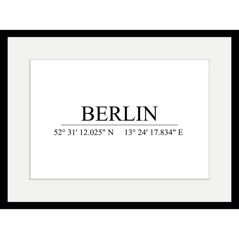 Berlin Berlin Coordinates - Single Picture Frame Print