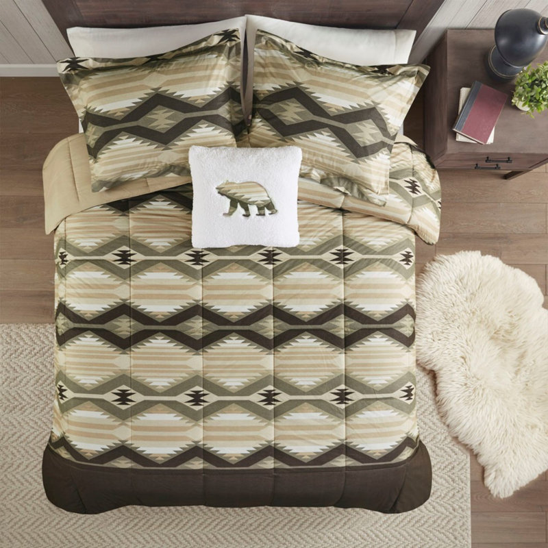 Ensemble d'édredon en duvet pour très grand lit avec oreiller en sherpa - confort toute l'année