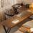 Light-walnut+Black L-Shaped Solid Wood+Iron desk-109556931