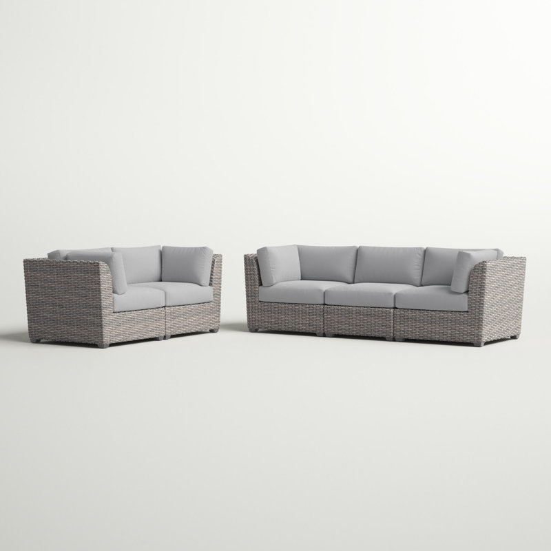 outdoor wicker gray patio seating set