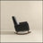 Dark Grey Fabric Solid Wood Rocking Chair