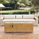 70" Concrete Large Fire Pit Table with Lid