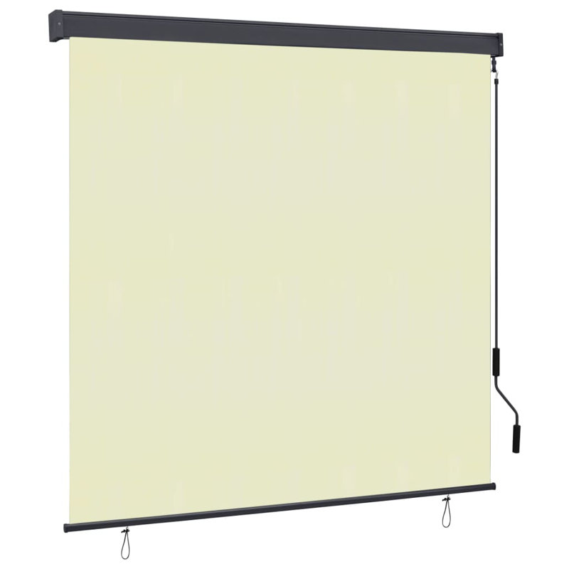 Store occultant avec store à manivelle pour bureau, Crème, crème, L 63 po