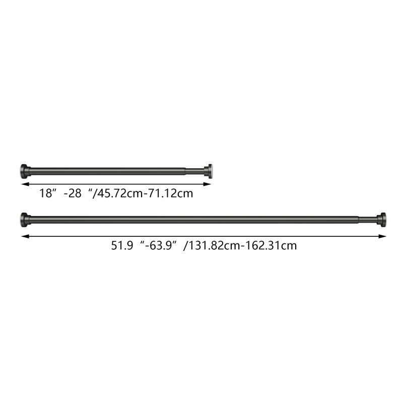 162.3cm Straight Shower Curtain Rod, Black