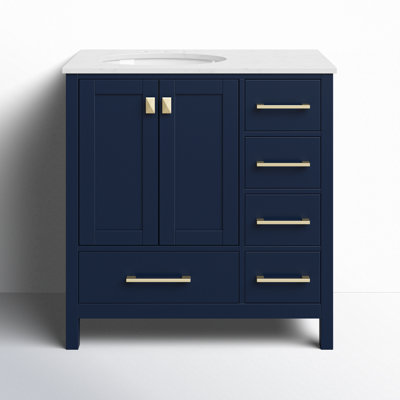 Irene 32'' Single Bathroom Vanity with Engineered Marble Top