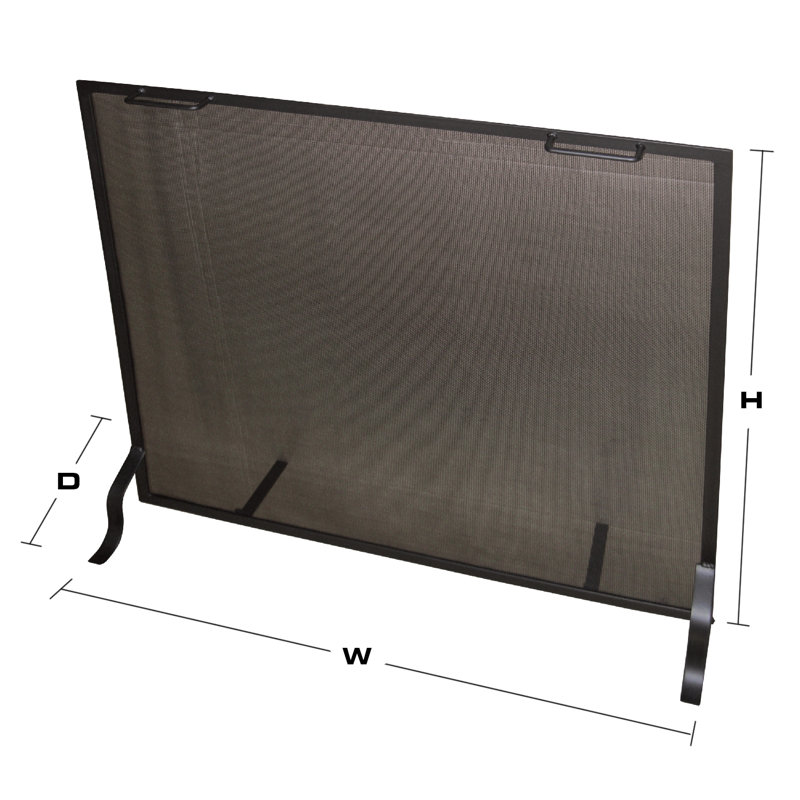 Cicero Steel Fireplace Screen, 36" H x 48" W x 7" D