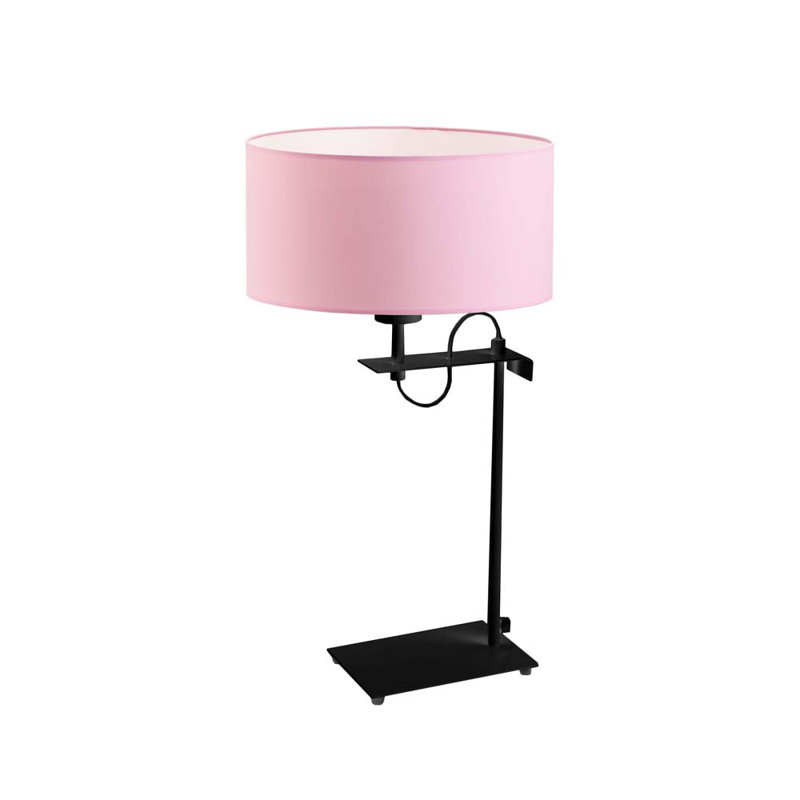 Arlena Metal Desk Lamp, Black, Light Pink