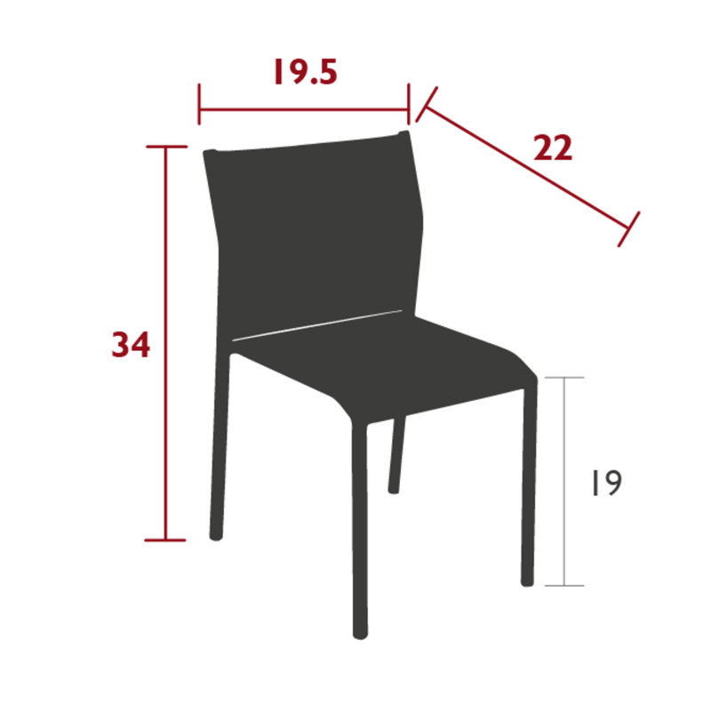 Cadiz Outdoor Dining Side Chair, Black Cherry, 2