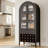 71" Tall Arched Bar Cabinet With Detachable Wine Rack, Storage Display Cabinet, Farmhouse Storage Bookcase-2001348664