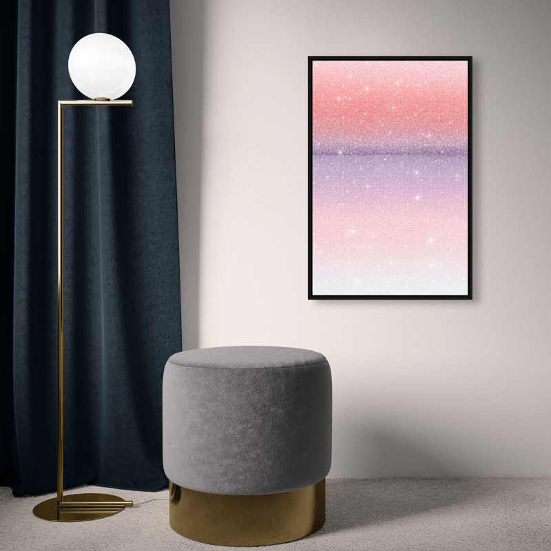 Peach Coastline II Print by Oliver Gal, 25"H x 17"W, Black Floater Frame