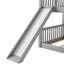 Lit superposé simple gris avec glissière convertible et solution peu encombrante, structure en bois de pin, assemblage facile, garde-corps pleine longueur pour lit simple / simple, petits espaces simples et bas, famille sécuritaire