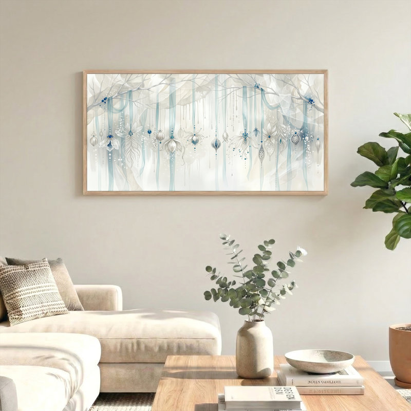 Ensemble élégant d'une toile murale florale, 58“W x 28”H, Natural