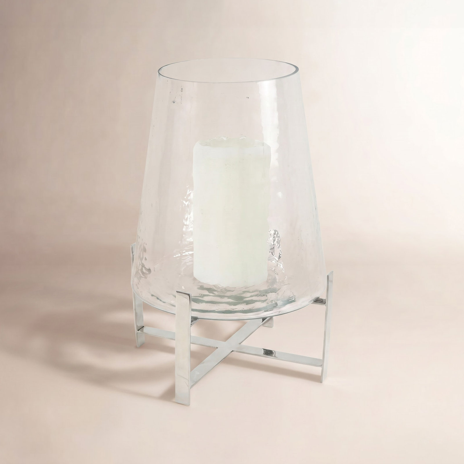 Shantel Aluminum Hurricane Candle Holder, 15.65" H x 10.15" W x 10.15" D