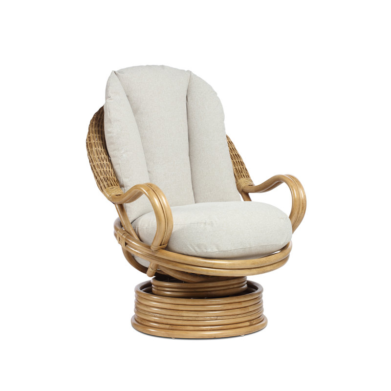 Figlia Wicker Rocking Chair, Smooth Beige, Microfiber