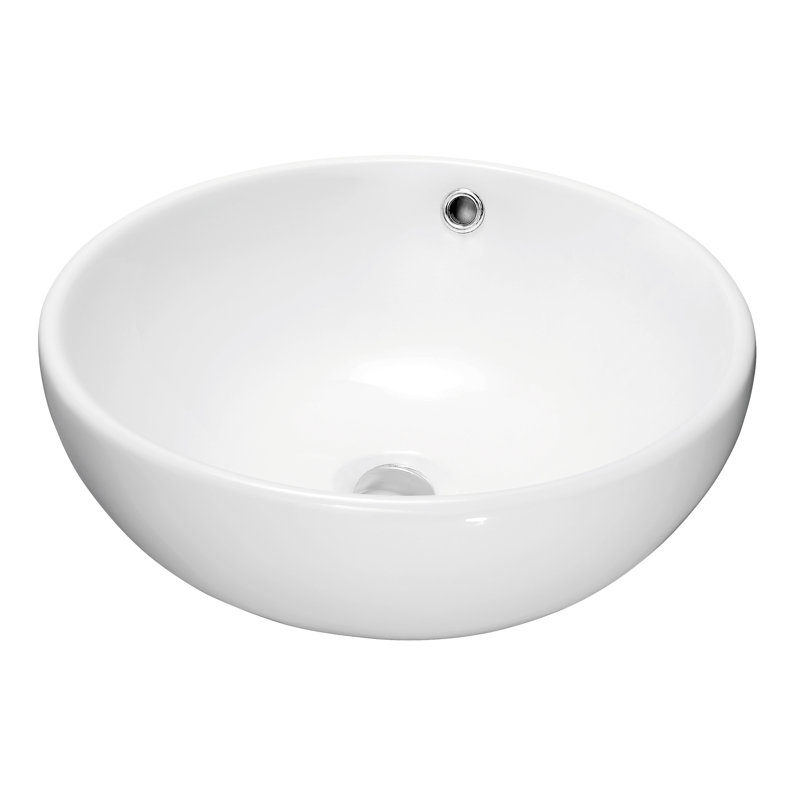 Dawn USA 17 " Ceramic Circular Bathroom Sink and Overflow Hole