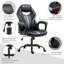 Marlow Home Co. Akera Adjustable Faux Leather Swiveling PC & Racing Game Chair with Footrest in Black