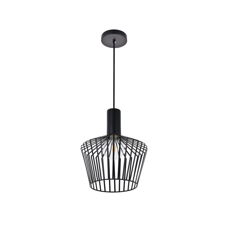 Luminaire suspendu en métal 1 lumière Celyn, Noir