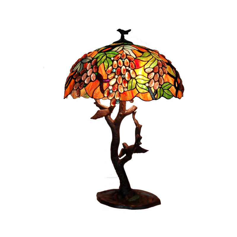 Lampe de table 30" raisin oiseaux mosaïque Damon