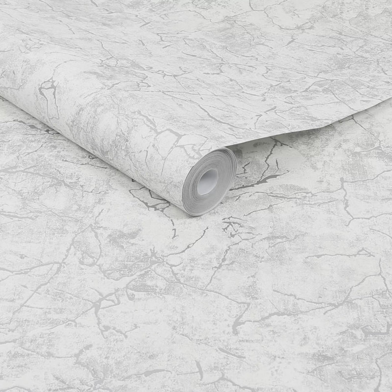 Boutique Carrara Textured Plain Wallpaper, Grey