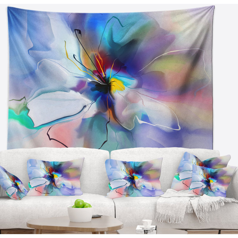 Tapisserie florale abstraite florale, H 50 po x l 60 po