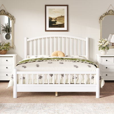 Wood Platform Bed with Headboard