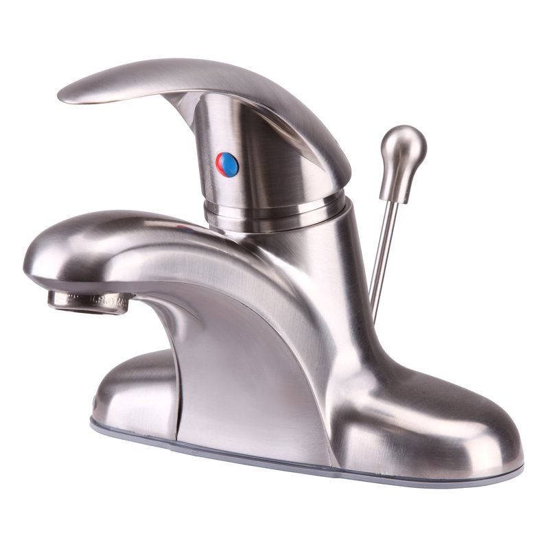 Nita Vantage Single-Handle Low-Arc Lavatory Bathroom Centerset Sink Faucet with Drain Assembly - Brushed Nickel
