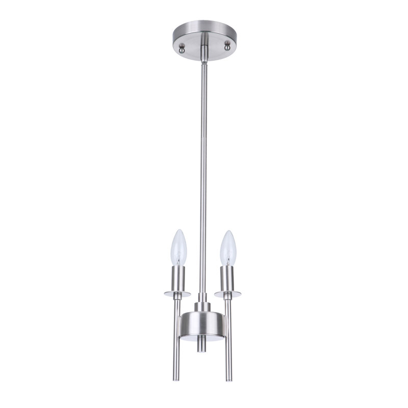 Luminaire suspendu unique à 2 lumières Retta, Nickel