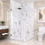 Cabine de douche d'angle à charnières murales sans cadre Nirvana 91,4 cm (L) x 101,6 cm (P) x 192,8 cm (H), verre clair facile à nettoyer de 10 mm d'épaisseur, fini chromé-114374192-120232267