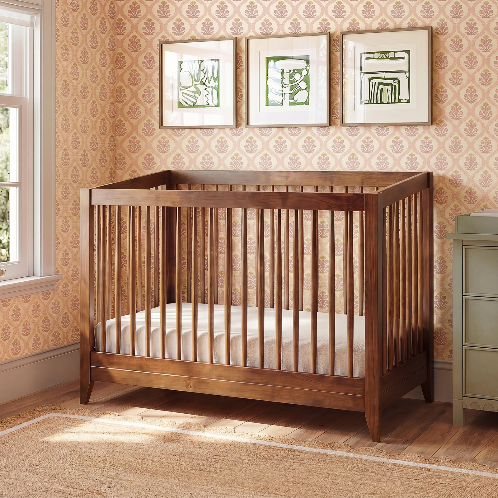 Sprout Pine 4-in-1 Convertible Crib, Natural Walnut