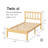 Solid Wood Twin Xl Bed Frame with Wavy Headboard, No Box Spring Needed, Bamboo&Metal-126376343-108620995