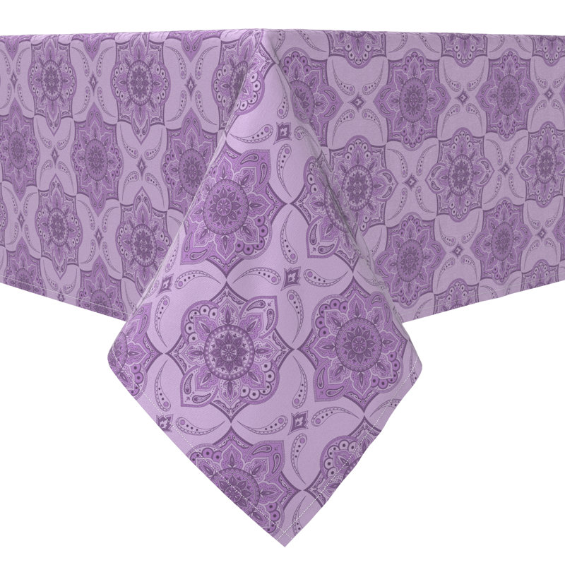 Rectangular Floral Cotton Twill Tablecloth