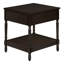 Table d'appoint, table de bout à 2 niveaux, table d'appoint, carré, table de chevet, chambre à coucher, lampe, placage brun