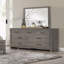 Commode 1 pièce à finition transitionnelle gris foncé à 7 tiroirs style rustique industriel