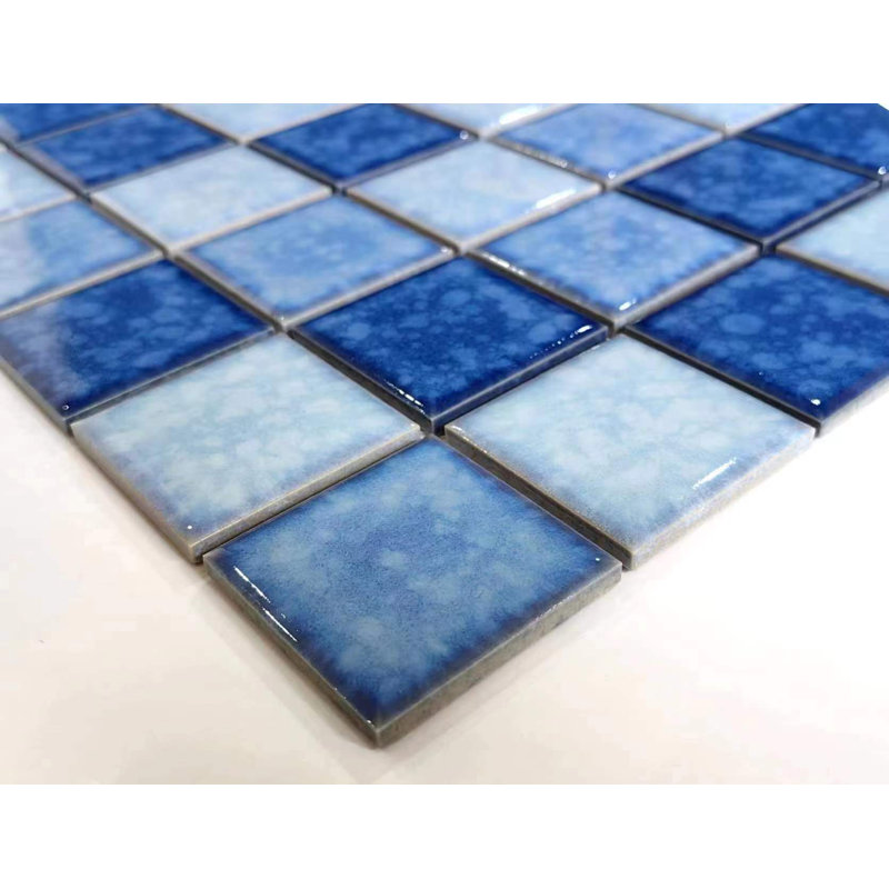 Carreau de mosaïque pour mur et piscine carré en porcelaine émaillée 2 po x 2 po Monet