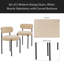 Ensemble de 2 chaises de salle à manger modernes, revêtement capitonné avec dossier incurvé et pieds en métal, cuisine et salon de style Mid-Century-2080735680