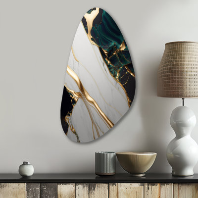 Brentford - Abstract Marble Fall Shape Assymterical Metal Wall Art