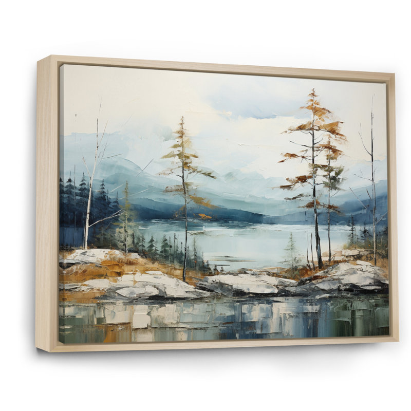 " Sweden Serenity Lake I ", Natural Floater Framed, 24" H x 32" W x 1" D