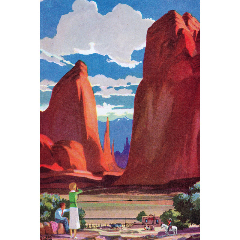 Red Rocks Multicolor Landscape Canvas Print