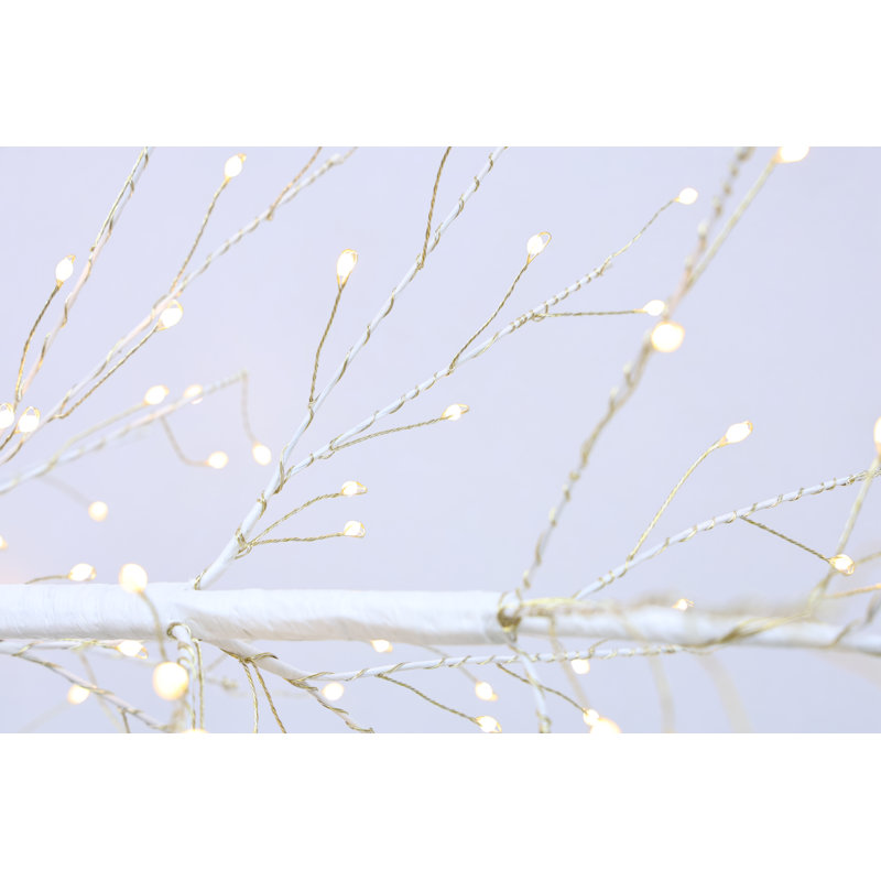 Bouleau blanc avec lumières DEL à l'intérieur seulement, 47.24"