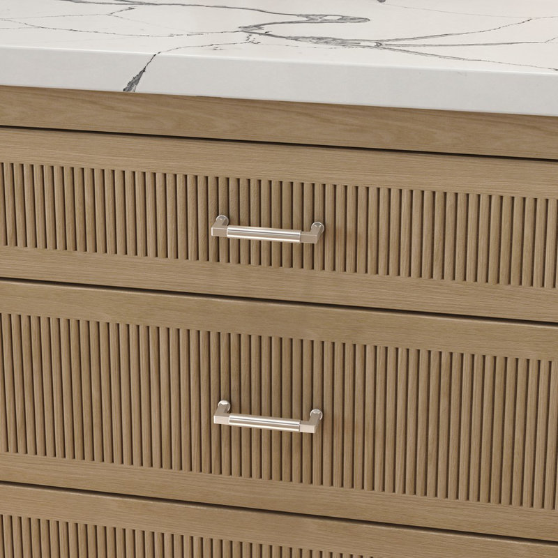 Polished Nickel Solid Brass Appliance Pull with Mounting Hardware