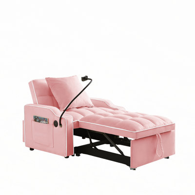 3-in-1 Convertible Sofa Chair Bed with USB and Adjustable Backrest