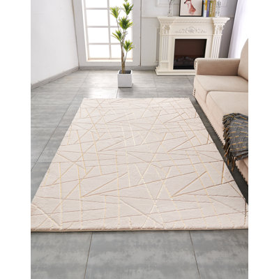 Washable Abstract Indoor Rug
