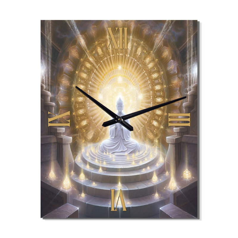 Horloge murale Bouddha blanc, Grand