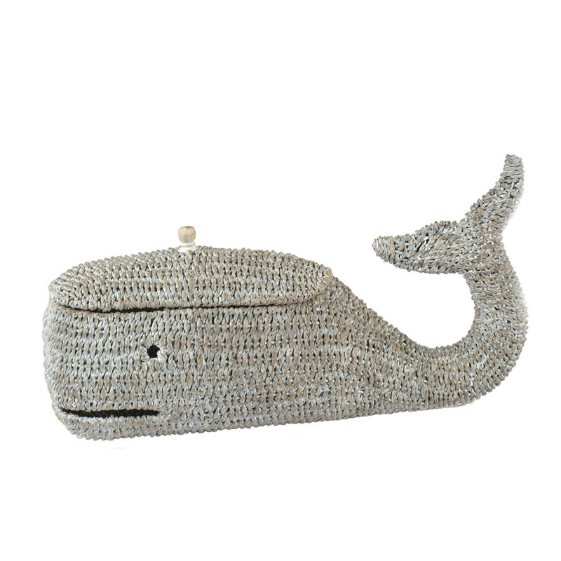 Galinna Whale Shaped Woven Bankuan Rope Box with Lid