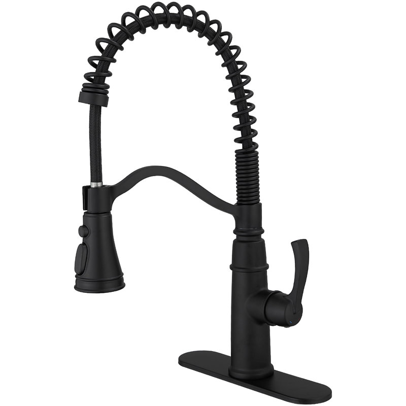 VIBRANTBATH Pull Down Kitchen Faucet, Matte Black