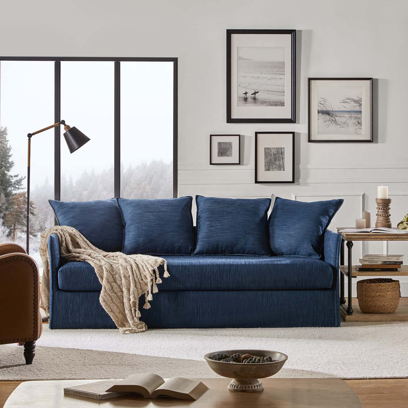 Canapé 80 po Wimberly, 100 % polyester bleu marine